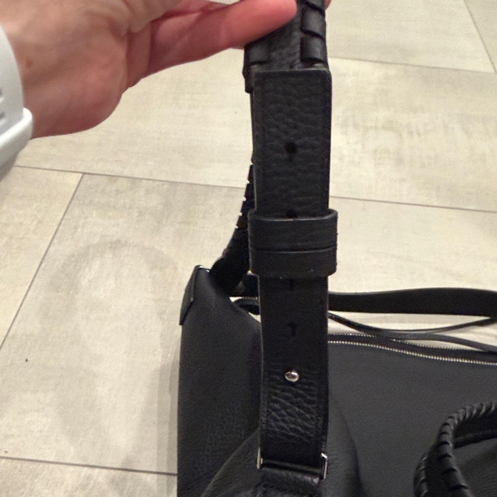 AllSaints Black Leather Kita convertible backpack - Picture 9 of 11